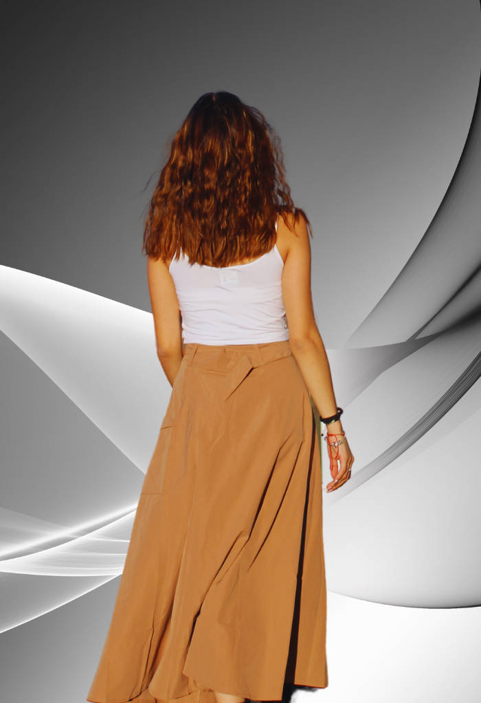 Stilvolle langer-Rock für Damen mit seitlichem Schlitz - Reißverschluss-Design m-aleja