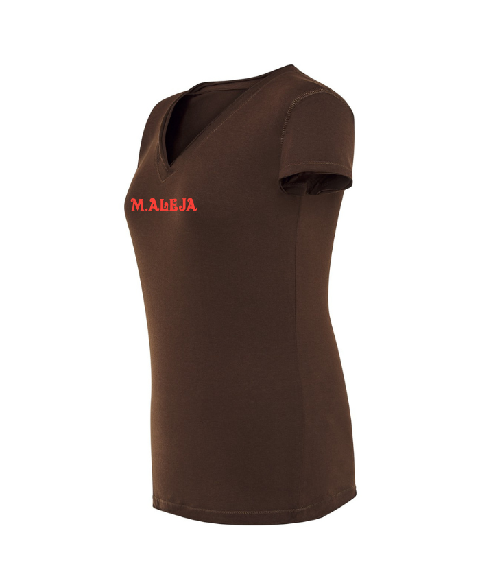 camiseta de manga corta con cuello en V 