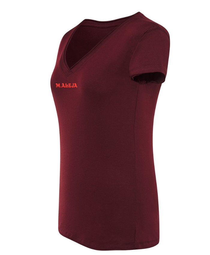 camiseta de manga corta con cuello en V 