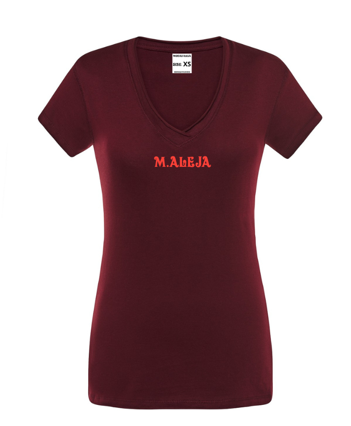camiseta de manga corta con cuello en V 